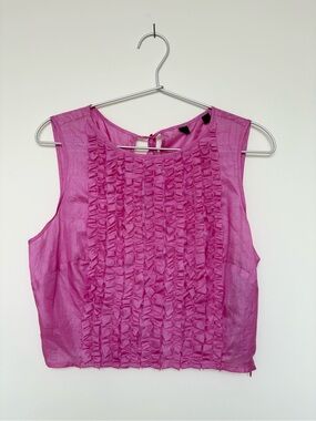 Vintage Pink Ruffled Crop Top